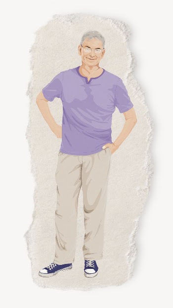 Senior man, ripped paper, ripped | Free PSD - rawpixel