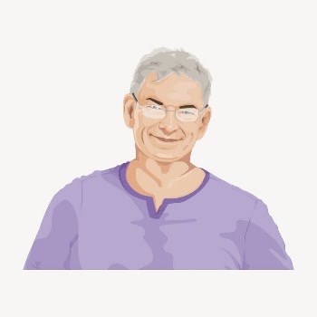 Senior man, smiling character sticker, | Free Vector - rawpixel
