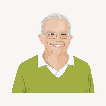 Senior man sticker, smiling character | Free Vector - rawpixel