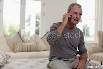 Senior man talking on smart phone