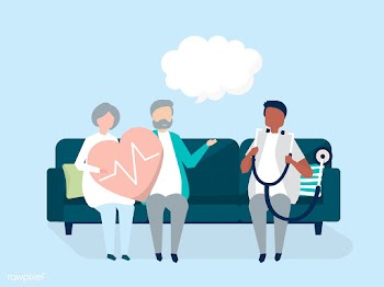 Senior people getting a checkup at a hospital | Free stock vector - 478984