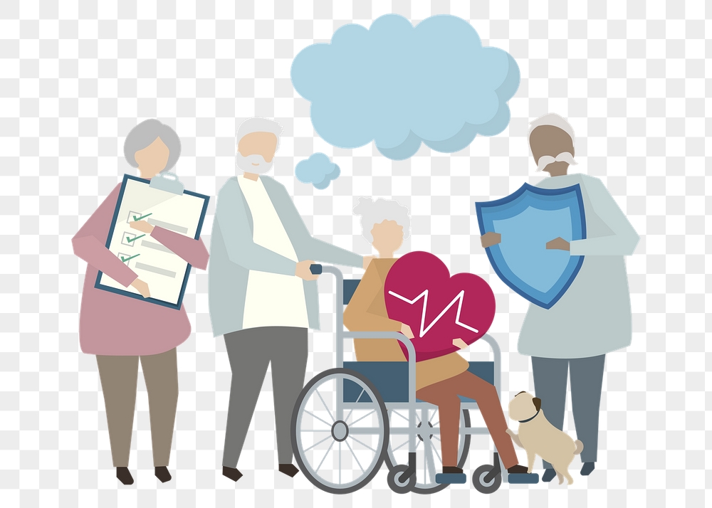 Senior people png cartoon collage | Free PNG - rawpixel