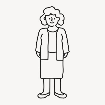 Senior woman doodle clipart, grandma | Free Vector Illustration - rawpixel
