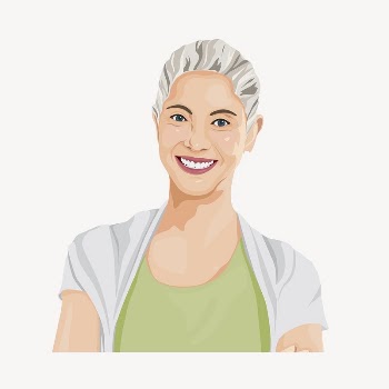 Senior woman, smiling character sticker | Free PSD - rawpixel
