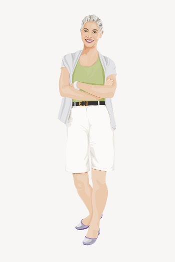Senior woman standing illustration vector | Free Vector - rawpixel
