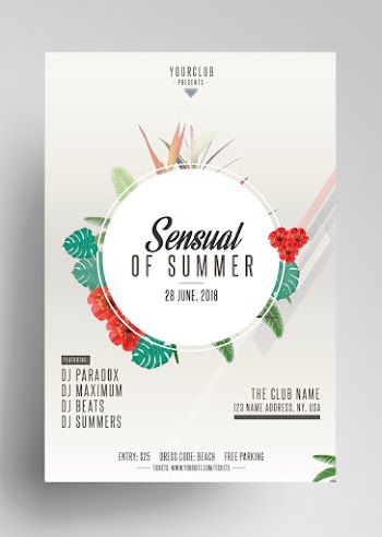 Sensual of Summer – Free Tropical PSD Flyer Template