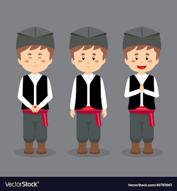 serbia character with various expression