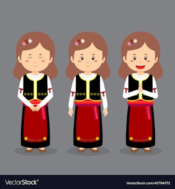 serbia character with various expression