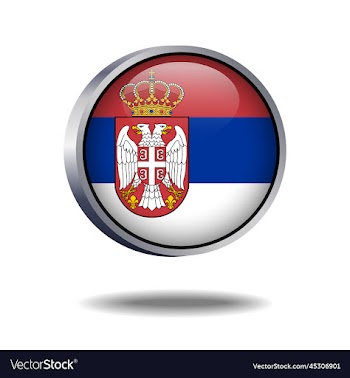 serbia flag button