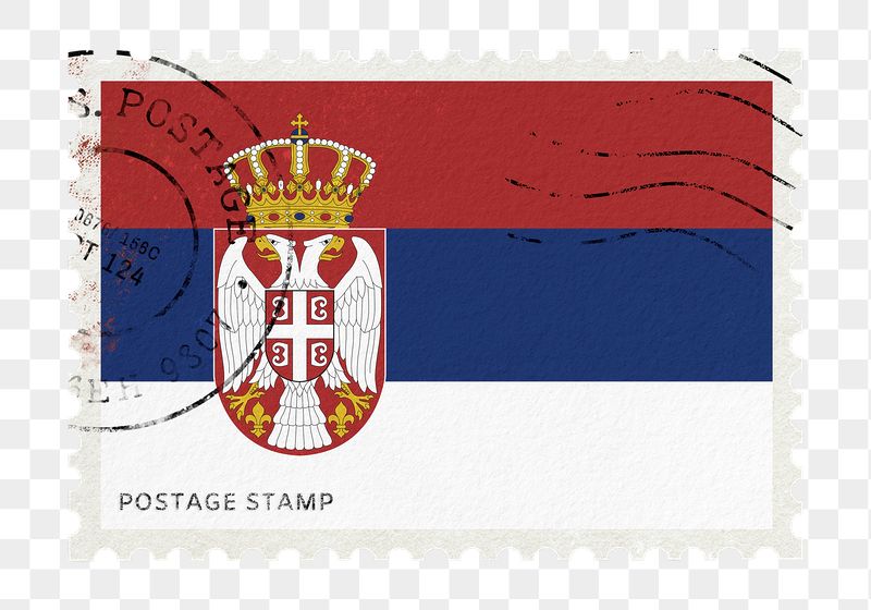 Serbia flag png post stamp | Free PNG - rawpixel