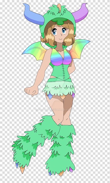 Serena in a Dragon Costume transparent background PNG clipart