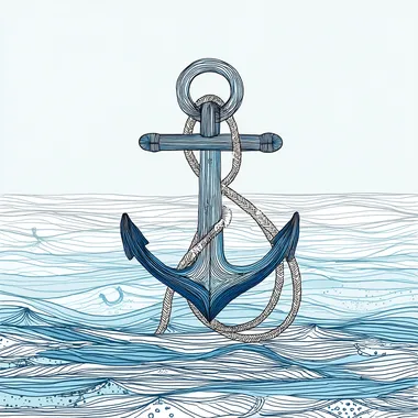 Serene Anchor Illustration in Minimalist Style Serene Anchor Illustration in Minimalist Style