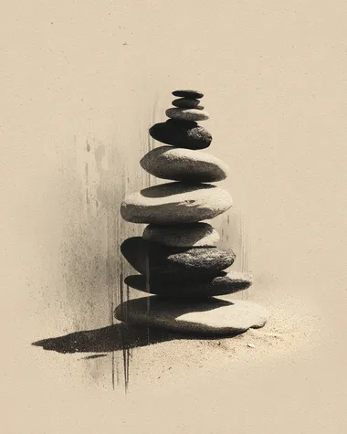 Serene Balancing Stones in Zen Aesthetics