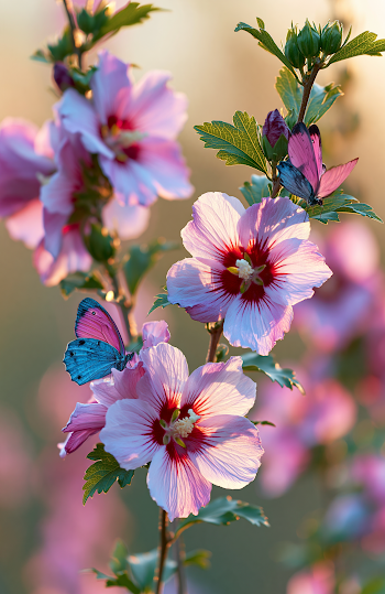 Serene Blooming Rose of Sharon