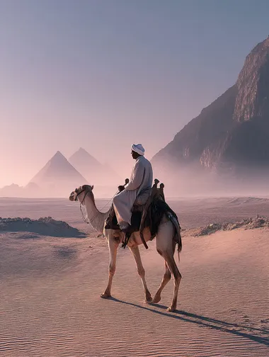 Serene Camel Rider at Giza Plateau Serene Camel Rider at Giza Plateau