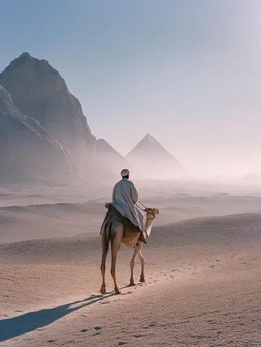 Serene Camel Rider at Giza Plateau Serene Camel Rider at Giza Plateau