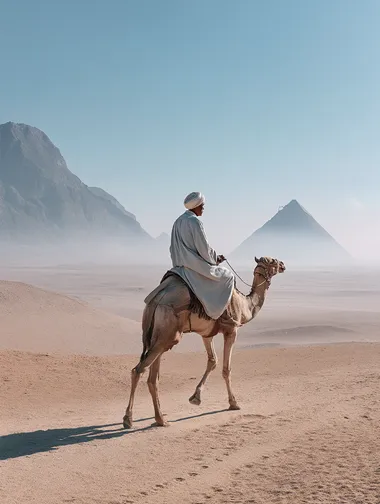 Serene Camel Rider on Giza Plateau Serene Camel Rider on Giza Plateau