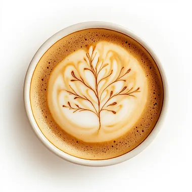 Serene Cappuccino: Artful Foam of a Summer Tree