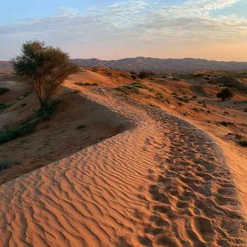 Serene Desert Pathway at Dusk