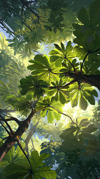 Serene Fig Tree Canopy with Dappled Light