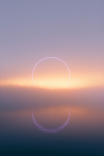 Serene Fog with Glowing Purple Light