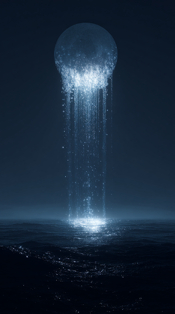 Serene Gravitational Moonlit Ocean