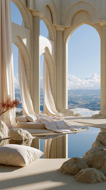 Serene Luxury Interior with Panoramic Views