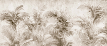 Serene Minimalist Botanical Mural