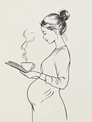 Serene Moments: A Minimalist Line Drawing of Motherhood Serene Moments: A Minimalist Line Drawing of Motherhood