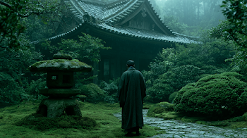 Serene Morning in a Japanese Garden