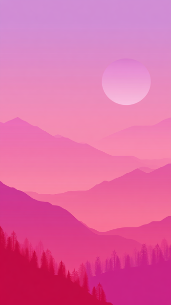 Serene Pink Mountain Landscape at Dusk