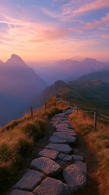 Serene Seceda Sunset: Breathtaking Dolomites Landscape