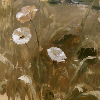 Serene Sepia Floral Sketch
