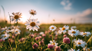 Serene Summer Meadow with Blooming Flowers
