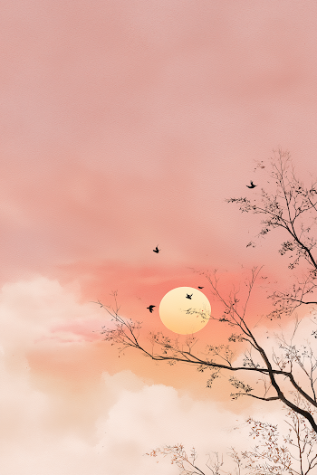 Serene Sunset in Pastel Tones - Minimalist Artwork