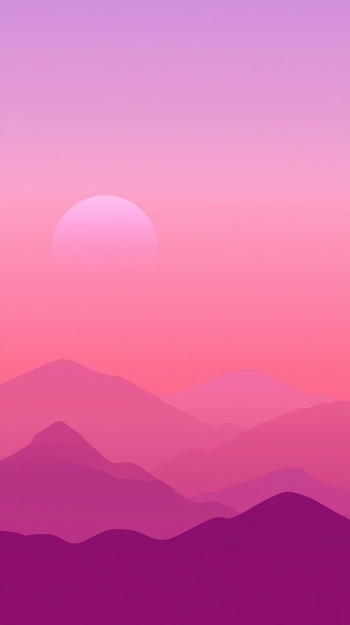 Serene Sunset Over Layered Mountains
