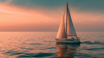 Serene Sunset Sailing Yacht