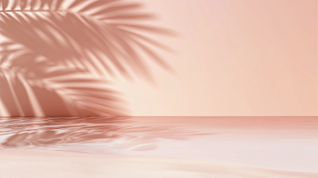 Serene Tropical Beach Scene with Soft Pastel Gradients
