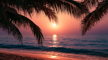 Serene Tropical Sunset Beach