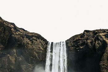 Serene waterfall background, nature aesthetic | Free PSD - rawpixel