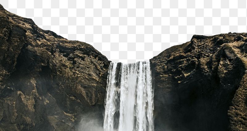Serene waterfall png border, nature | Free PNG - rawpixel