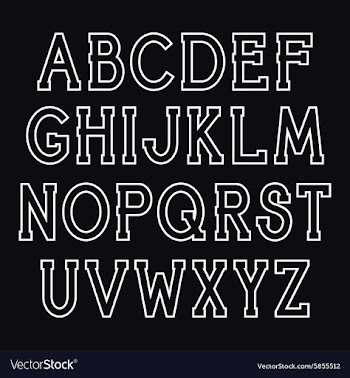 Serif font vector image