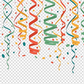 Serpentine streamer Confetti, Promotions ribbon transparent background PNG clipart