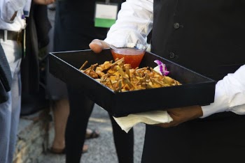Server holding a plate of finger | Free Photo - rawpixel