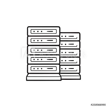 Server racks hand drawn outline doodle icon