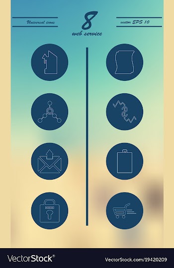 Service line icons set vector image