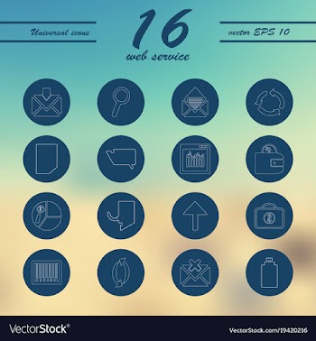 Service line icons set vector image