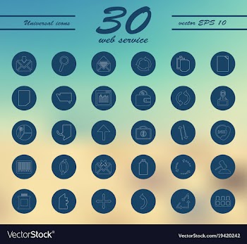 Service line icons set vector image