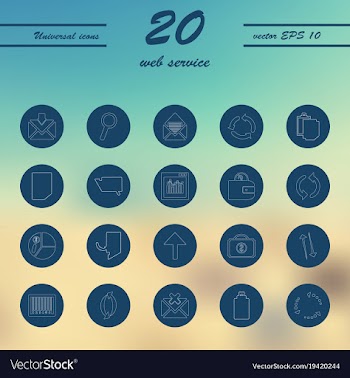 Service line icons set vector image