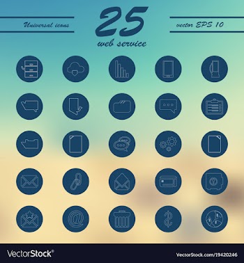 Service line icons set vector image